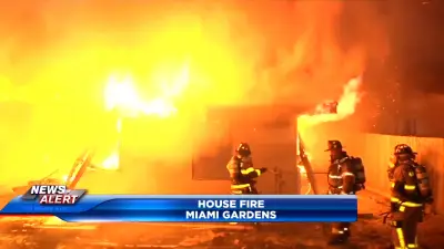 Crews battle house fire in Miami Gardens
