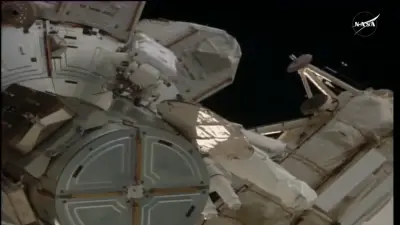 NASA astronauts step outside space station to perform the 5th all-female spacewalk